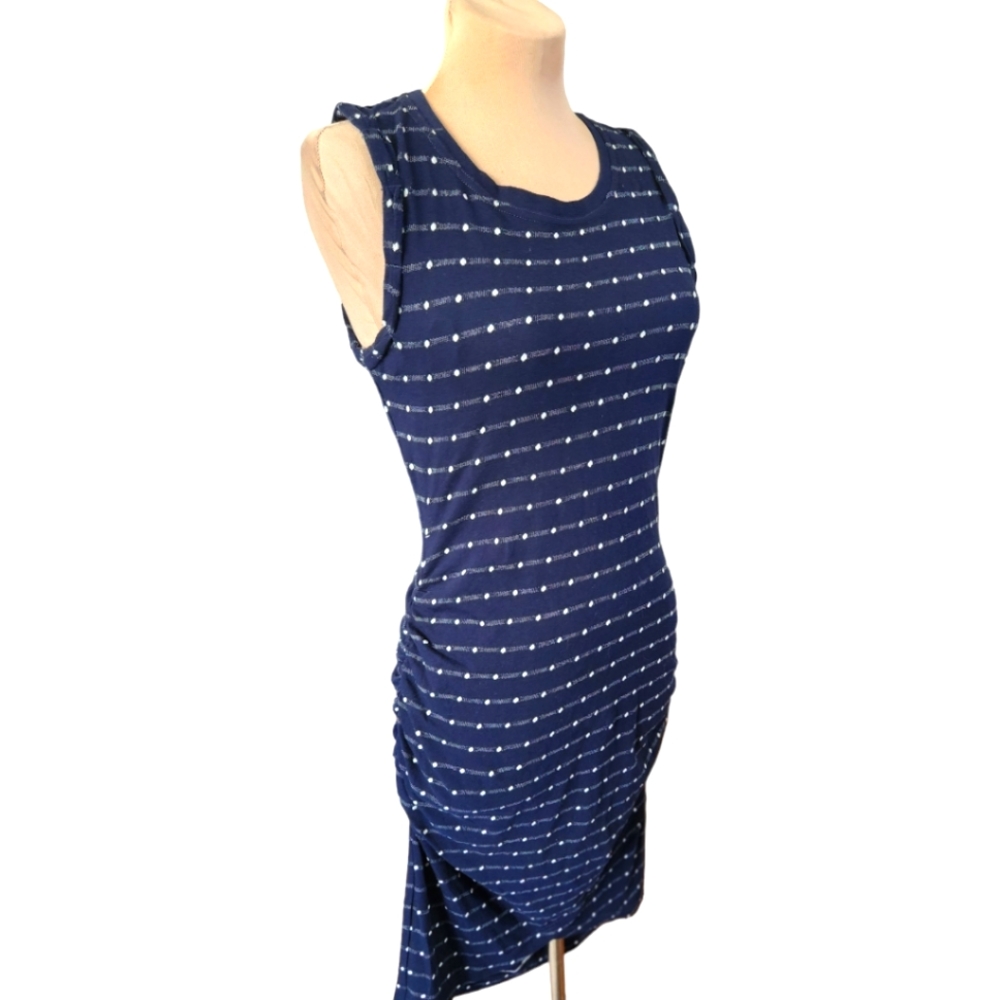 ANTHROPOLOGIE x Saturday Sunday Caryn Navy Blue Polkadot Mini Dress - Size S - Picture 4 of 13